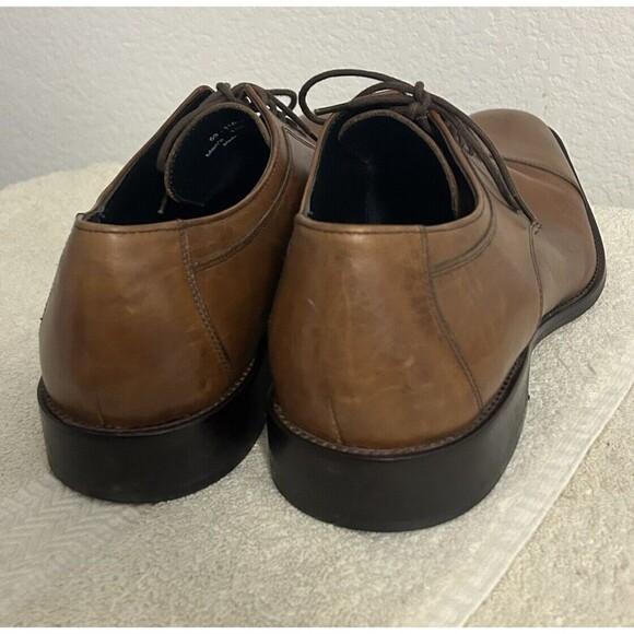 Johnston & Murphy Men's 12M Tan Cushioned Novick Cap Toe Lace Up Oxford Shoes - Picture 5 of 16